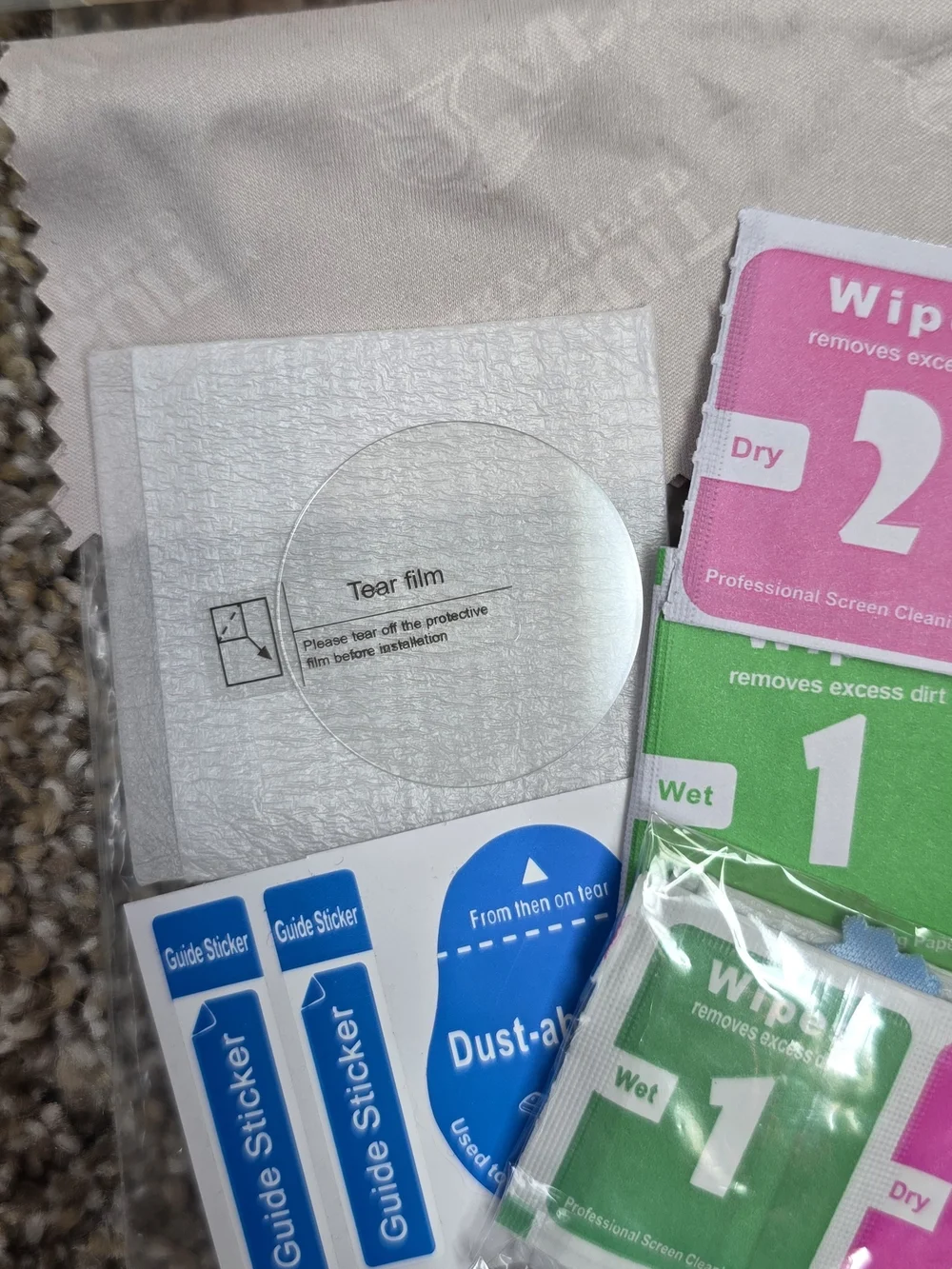 Garmin Watch Accessories- Screen Protector Kit Cleaning Wipes Band Rings
